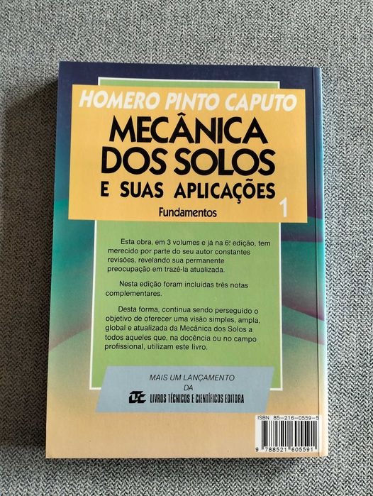 Livro "Mecânica dos solos e suas aplicações" de Homero pinto Caputo