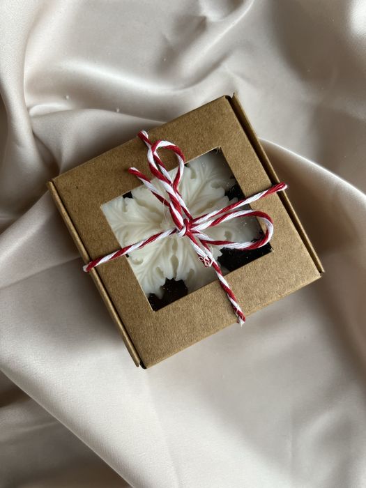 Świeca Śnieżynka z wosku sojowego