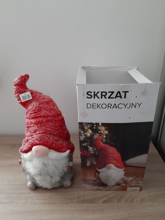 Skrzat dekoracyjny krasnal ceramiczny 45cm nowy