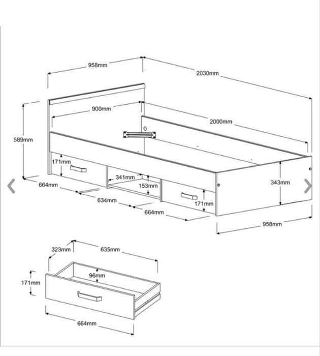 Cama de solteiro com estrado e colchao