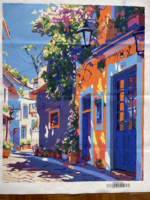 Tela 40cm por 50cm pintada a tinta acrilica