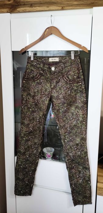 Spodnie jeansy rurki Mos Mosh zielone khaki oliwkowe brąz