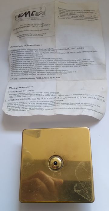 Ściemniacz dotykowy EMC METPROL 400W – mosiężny, komplet, dobry stan