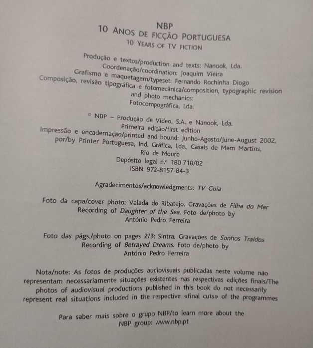 Livro 10 Anos de ficção Portuguesa - António Parente