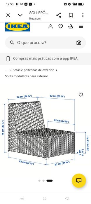 Sofá jardim/terraço IKEA novos