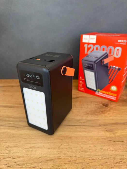 New! Павербанк hoco 120000mAh(22.5w) з ліхтарем