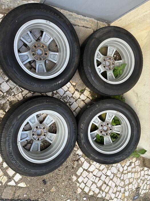 4 Jantes de 16 TOYOTA genuinas + pneus DUNLOP 215/65 semi novos IMPEC
