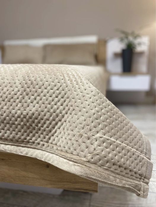 Вишукане якісні двох-лицеві велюрові накидки покривала "Хрестики"