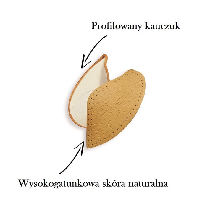 Klin boczny pelota na płaskostopie ze skóry naturalnej 35/36