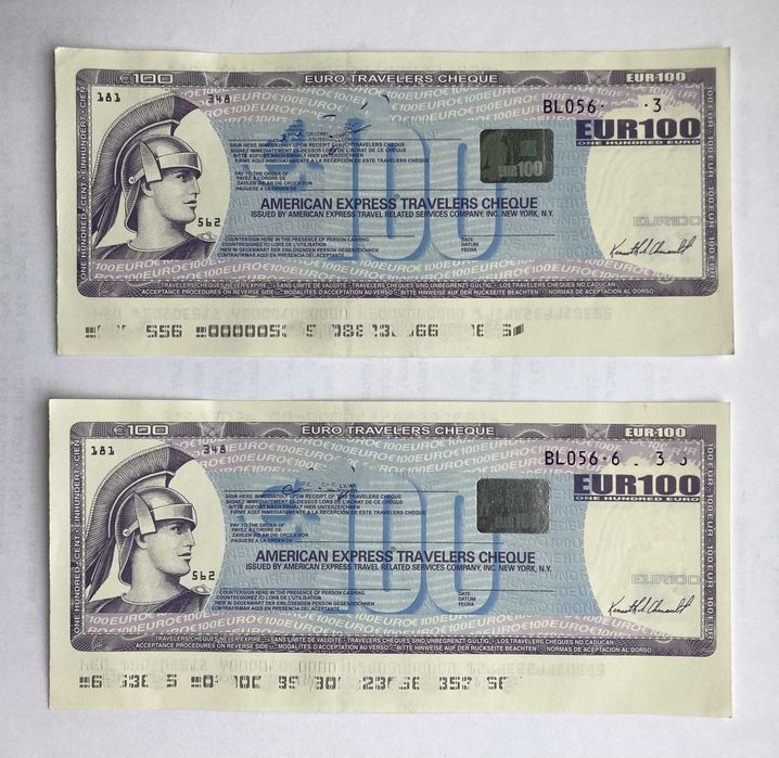 Американ Експрес дорожний чек 100 Євро (для нумізматів)