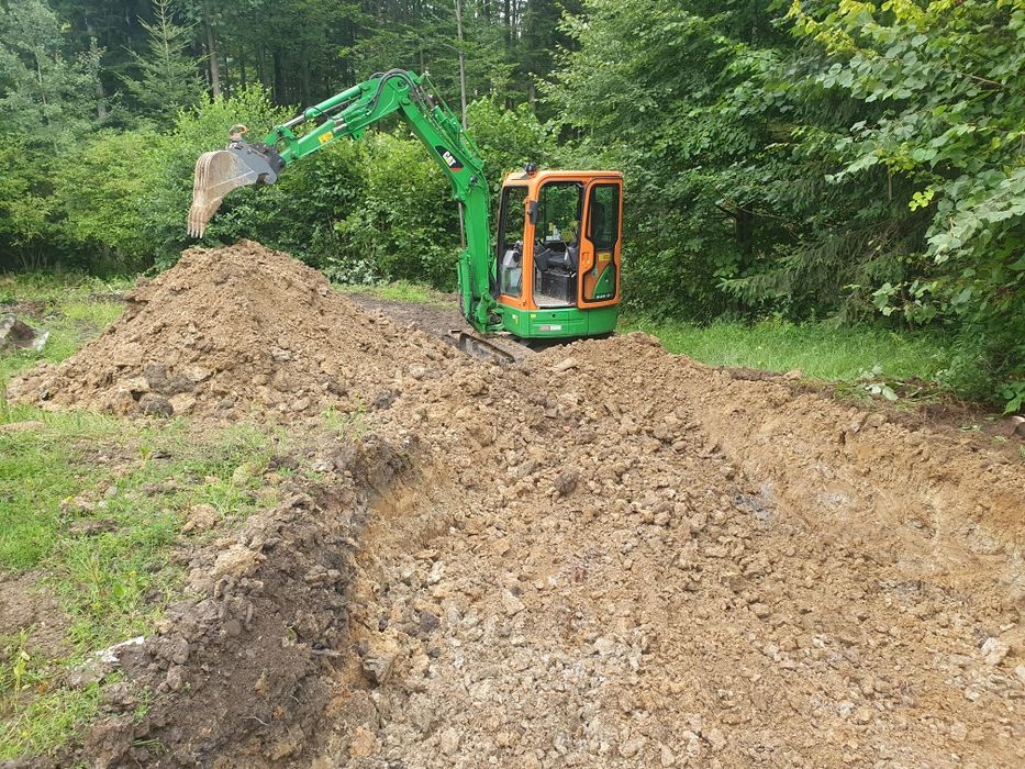 minikoparka młot koparko-ład wozidło wyburzenia wykopy fundamenty