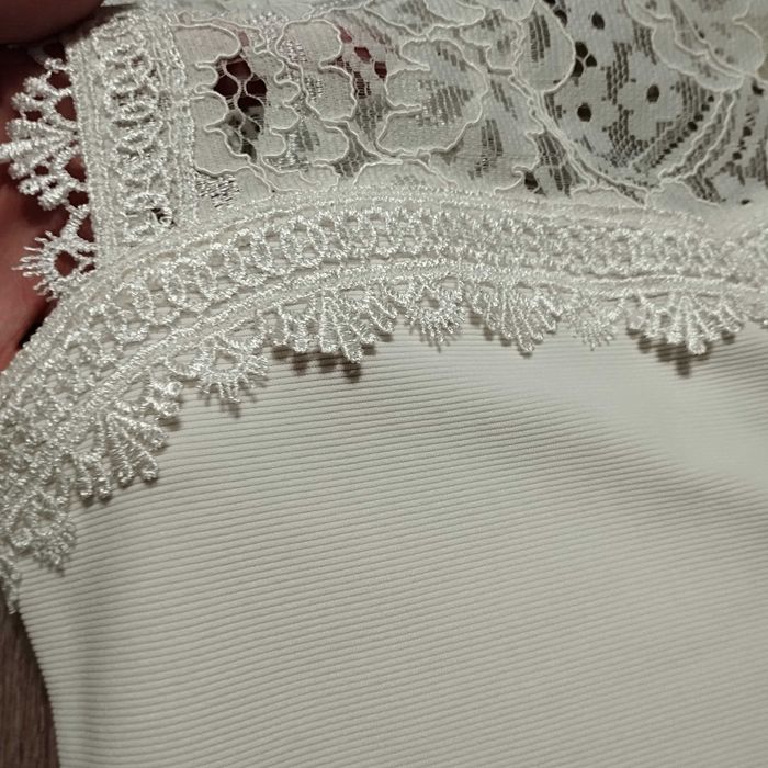 Женская святкова кружевная блузка ажурная блуза гипюровая цвет айвори