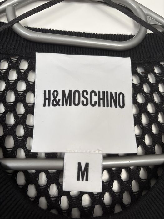 Sukienka siateczkowa wełniana Moschino czarna M