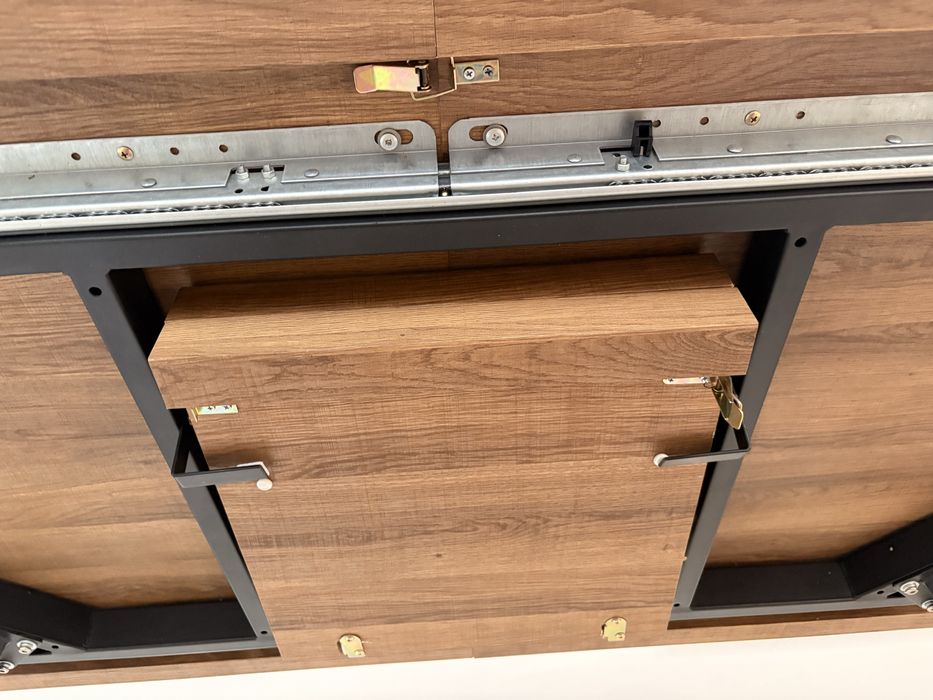 Stół rozkładany Halmar BERLIN loft orzech/czarny 140-180 cm