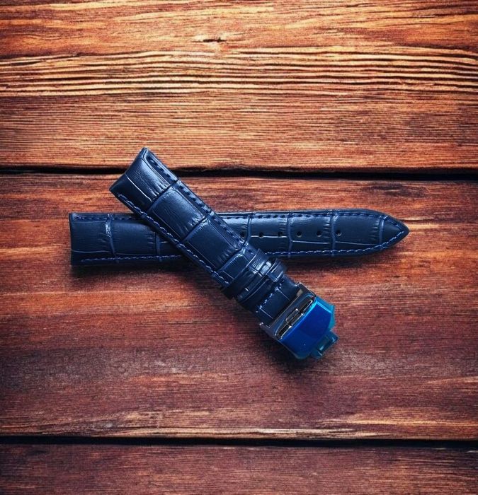 Pasek do zegarka 20 mm zapięcie motylkowe granatowy
