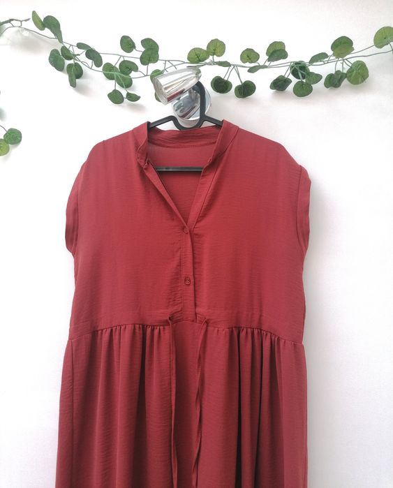 Vestido Midi Cor de Tijolo