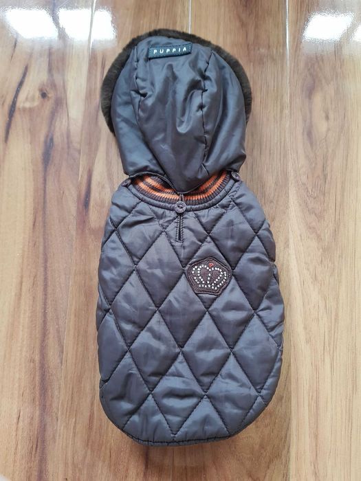 Ciepła pikowana kurtka zimowa dla psa brązowa Puppia M