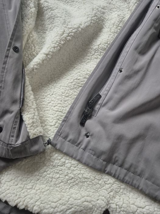 Szara parka/kurtka M  z kapturem FAN LEATHER