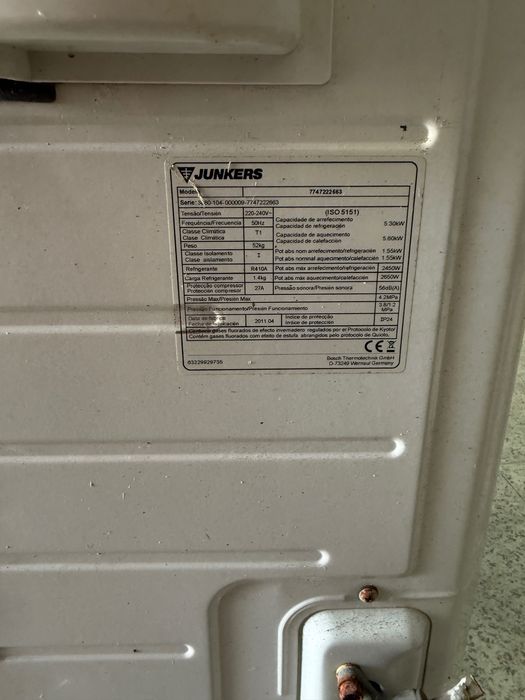 Ar condicionado, vendo unidade exterior e interior JUNKERS 5,3KW