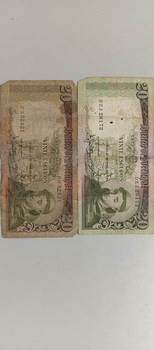 Notas antigas de escudos português
