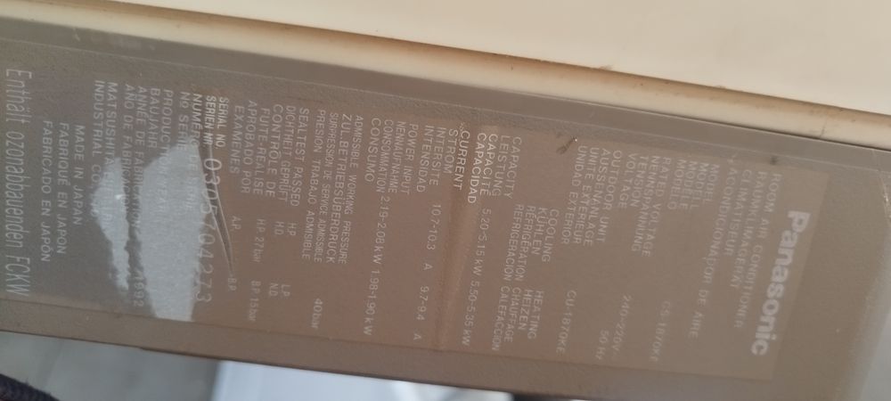 Ar condicionado Panasonic