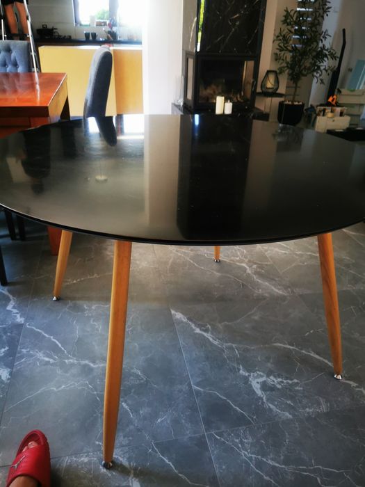 stół do kuchni okrągły czarny 120cm