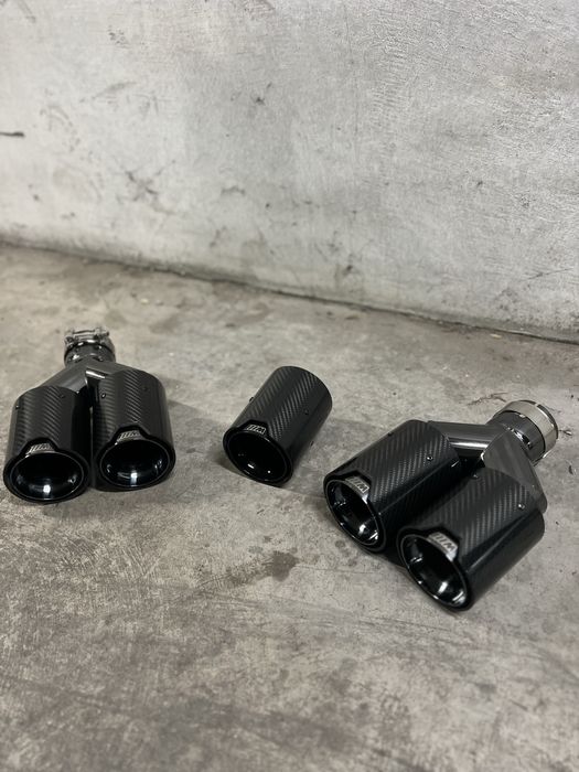Подвійні насадки глушника BMW Карбон двойные на выхлоп глушителя бмв