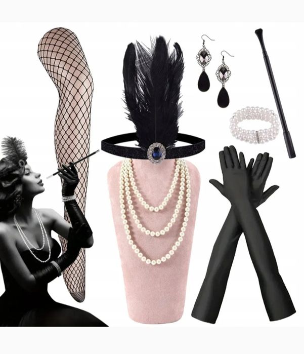 Zestaw akcesoriów retro lata 20