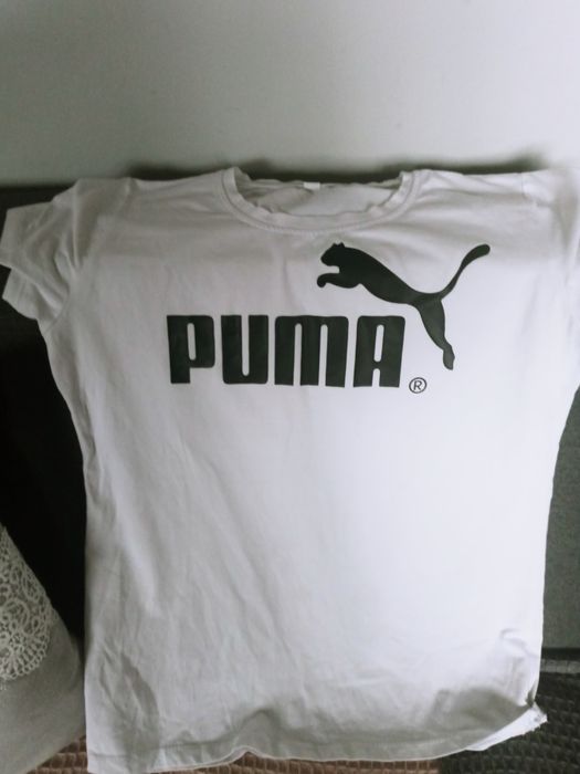 Koszulka logo Puma XL biala damska bawelna
