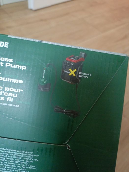 Nowa gwarancja pompa akumulatorowa PRPA 20-Li B3 20V  do wody do zbiornika