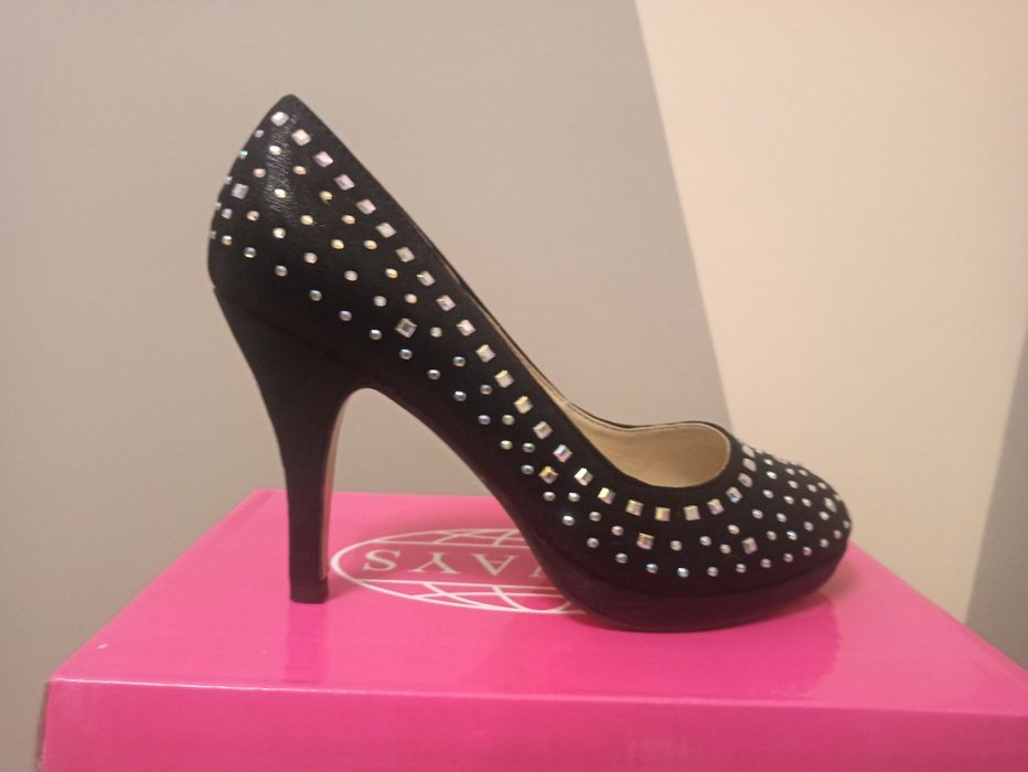 Buty damskie szpilki Nowe czarne wyjściowe okazjonalne rozmiar 38