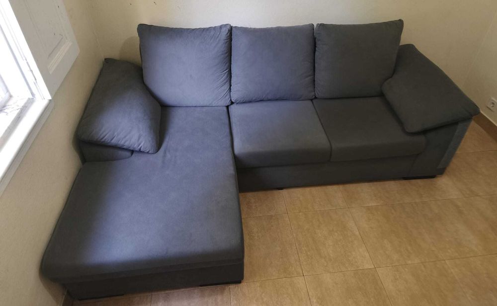 Sofá Cinza Chaise Longue