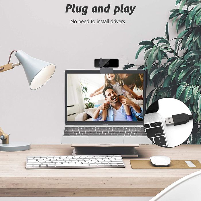 Webcam Orysin Full HD 1080p com Foco Automático, Microfone Integrado e 30fps
