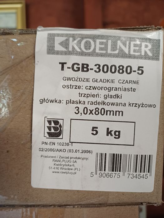 Gwozdzie 20 kg nowe