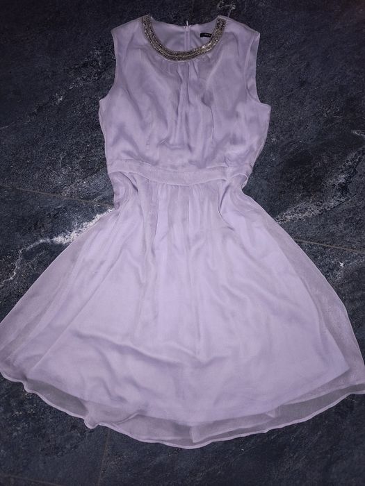 Sukienka liliowa ze zdobionym kołnierzykiem Orsay stan bardzo dobry