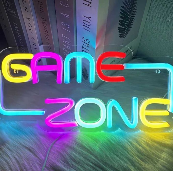 Неонова вивіска GAME ZONE / LED світильник для геймера / Ігрова зона