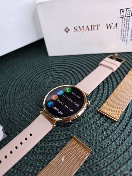 Złoty Smartwatch Damski LIGE 8gen Połączenia Bluetooth 2 paski NOWY