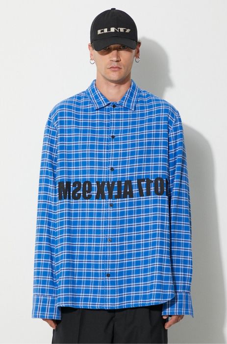 Оригінальна чоловіча рубаха 1017 ALYX 9SM Checked Flannel Shirt Blue Overshirt