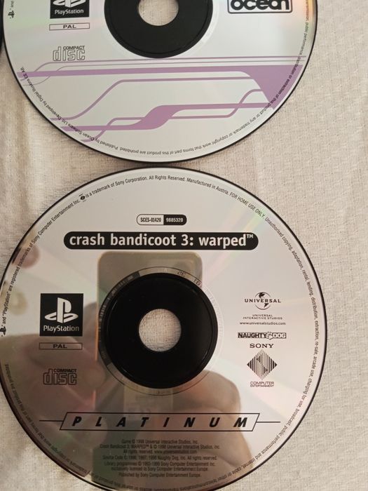 Gry na PlayStation 1 bez opakowań.Same płyty.