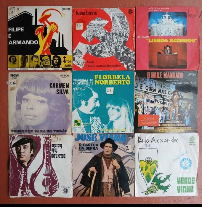 Música portuguesa : Lote 34 singles vinil