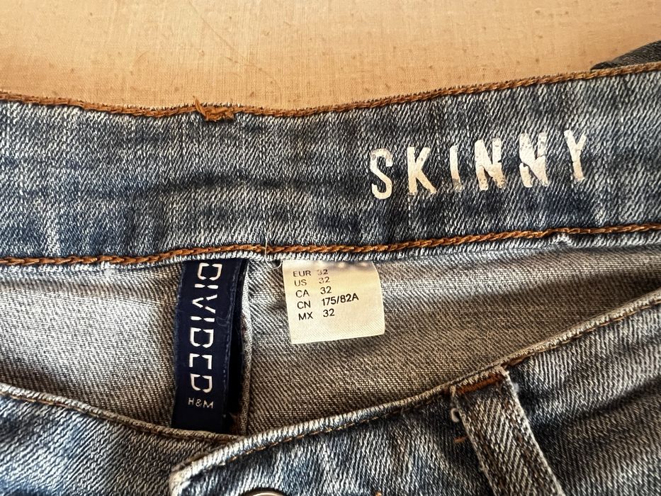 Spodnie HM Skinny 32 Jeansy męskie super stan dziury