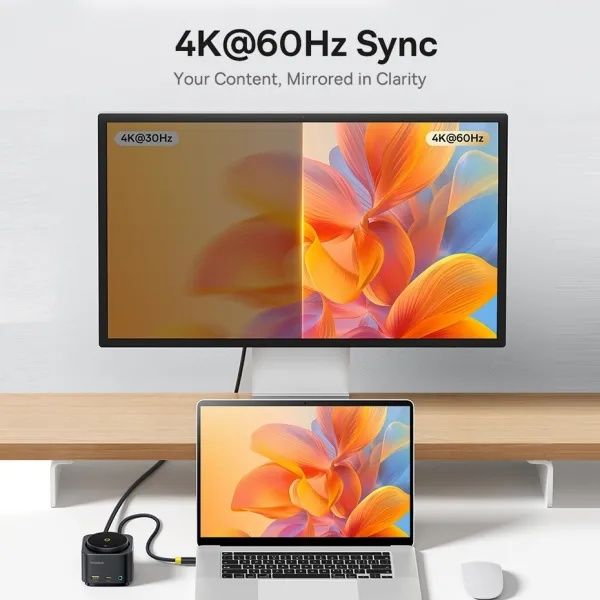 USB-хаб с Беспроводной зарядкой Baseus 7in1 MagPro Series 2 7-Port