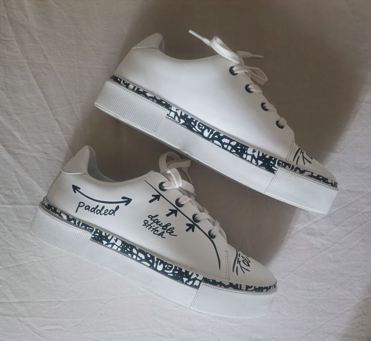 Zara trampki białe nowe 37 z napisami