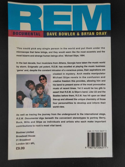 livro: Dave Bowler e Bryan Dray "R.E.M. documental"