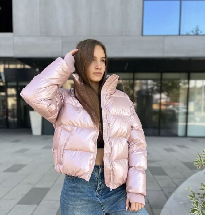 Куртка пуховик Пуфф Пуффер розовая хамелеон