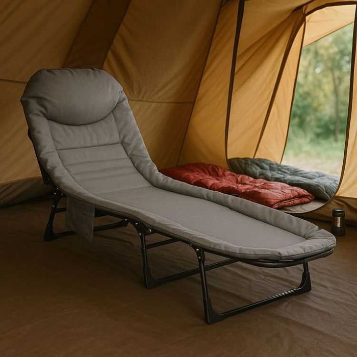 Łóżko Polowe Turystyczne Składane Leżanka Leżak do Ogrodu Namiotu Przenośne