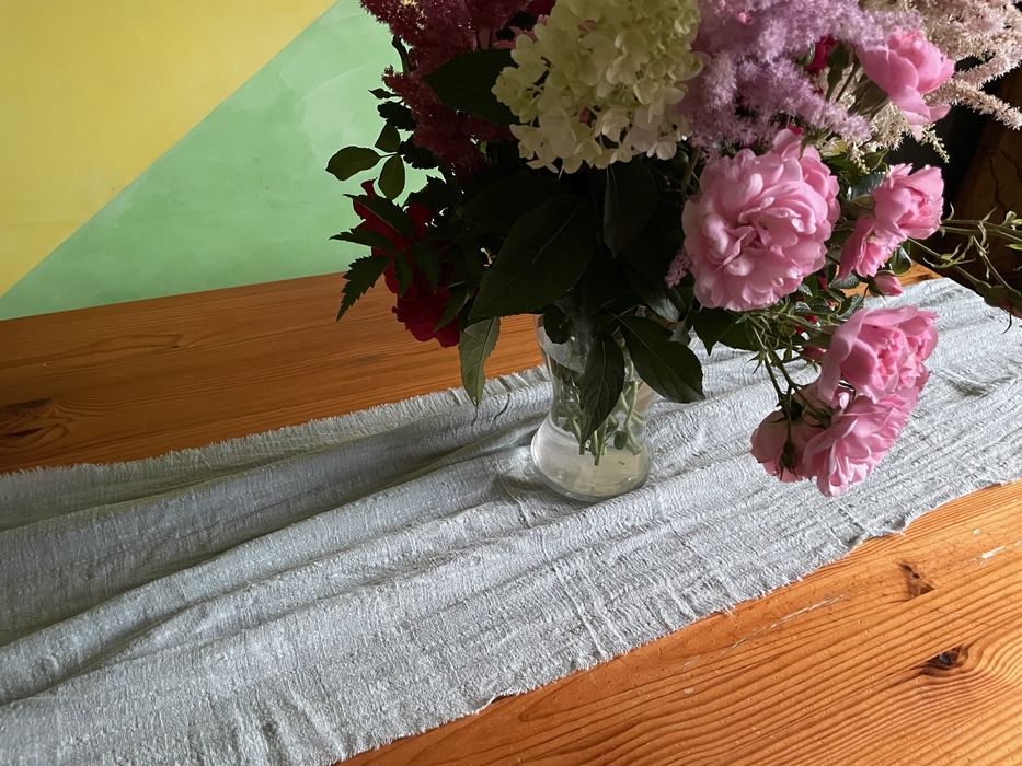 Rustykalna gaza/bieżnik na stół/dekoracja