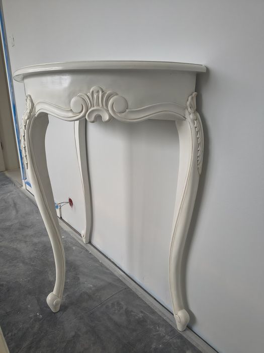 Stolik, Konsola półokrągła mahoń, Arlette, shabby chic