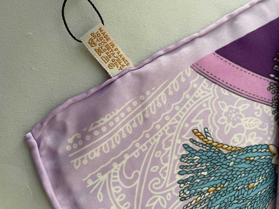 Хустка фіолетова Весняна Silk Hermes 90см