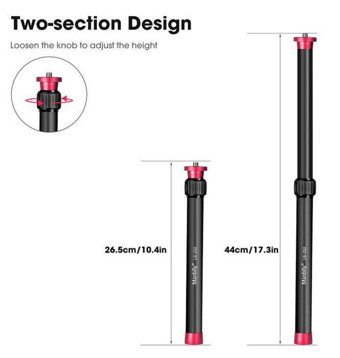 Extensão de tripé ou monopé Manbily LR-252